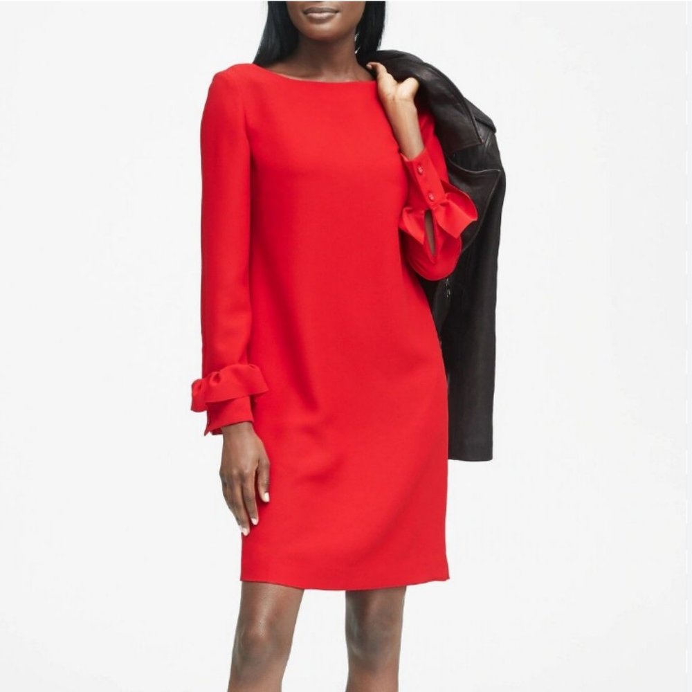 Banana Republic ruffle cuff Shift Dress
